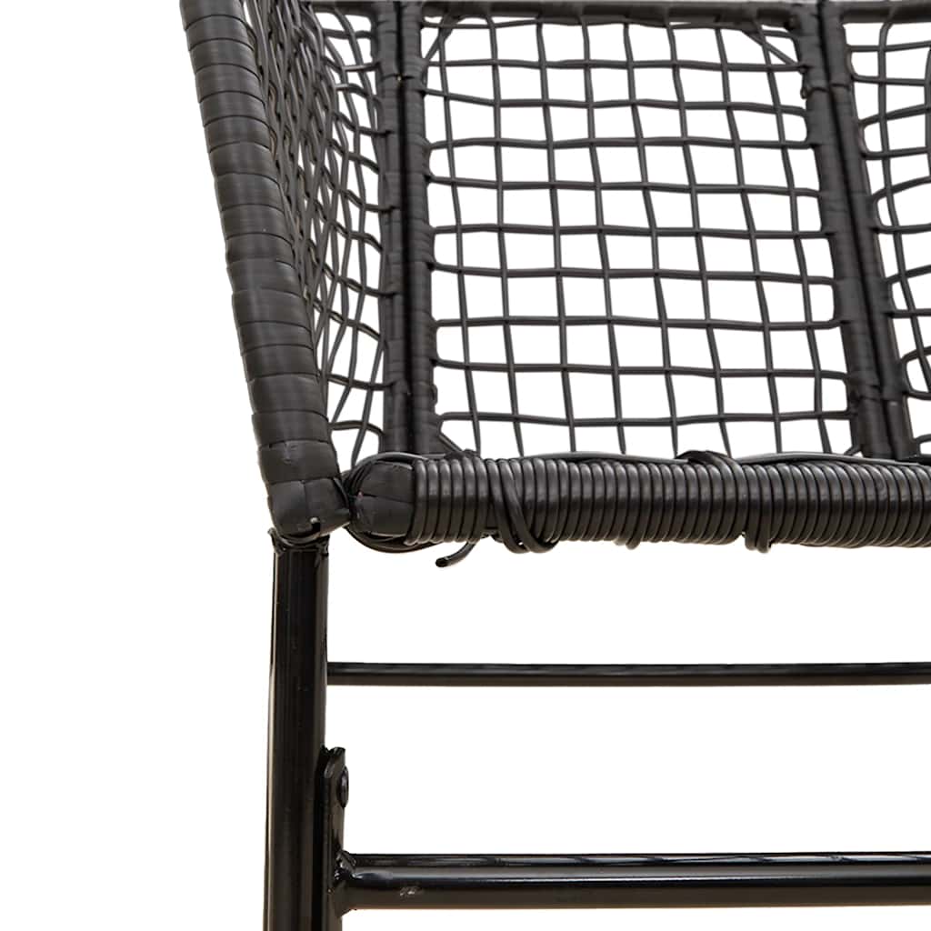 vidaXL 7 Piece Garden Dining Set Black Poly Rattan Glass