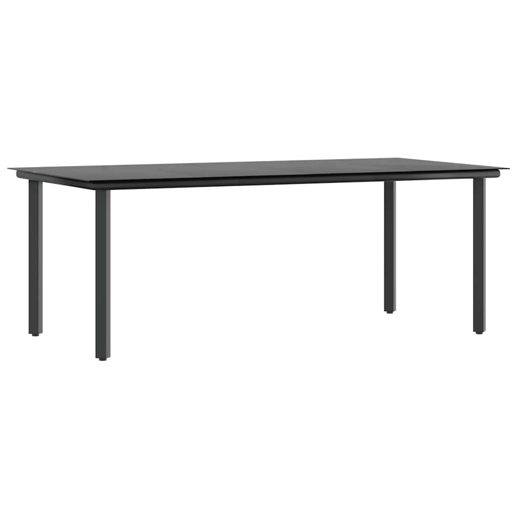 vidaXL 9 Piece Garden Dining Set Black Poly Rattan Glass