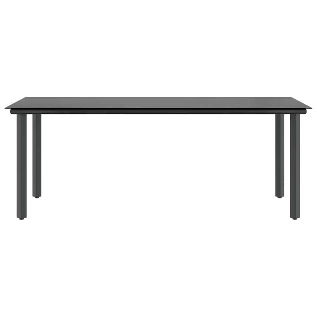 vidaXL 9 Piece Garden Dining Set Black Poly Rattan Glass