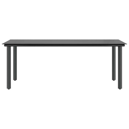 vidaXL 9 Piece Garden Dining Set Black Poly Rattan Glass