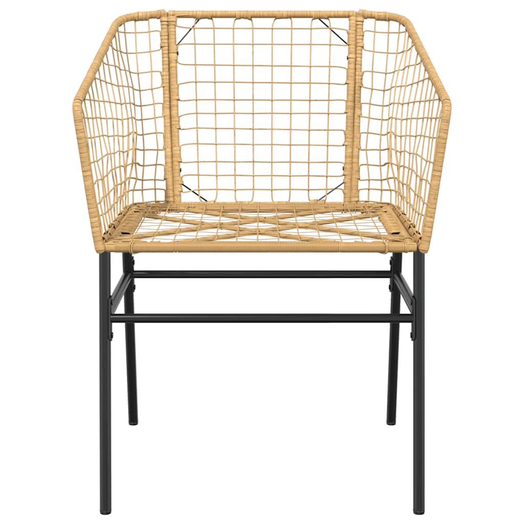 vidaXL 5 Piece Garden Dining Set Brown Poly Rattan Glass