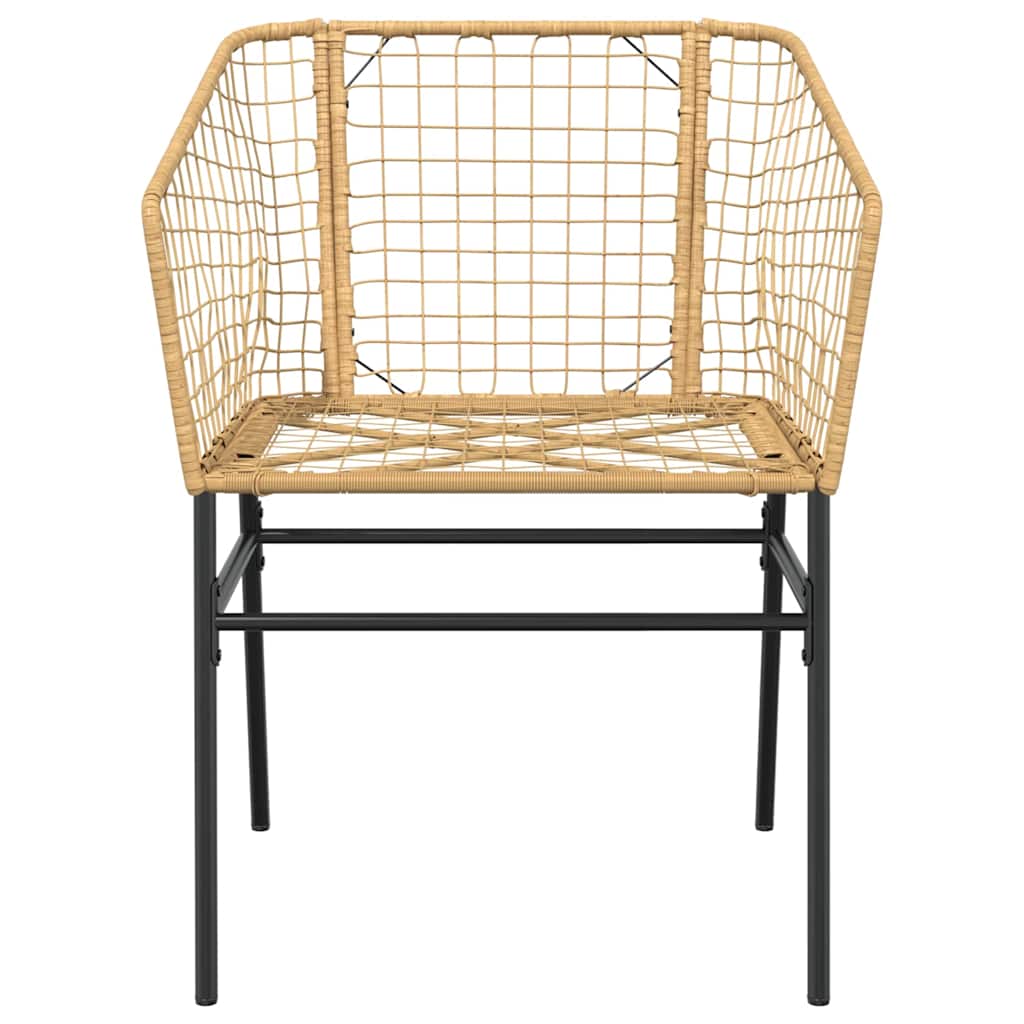 vidaXL 7 Piece Garden Dining Set Brown Poly Rattan Glass