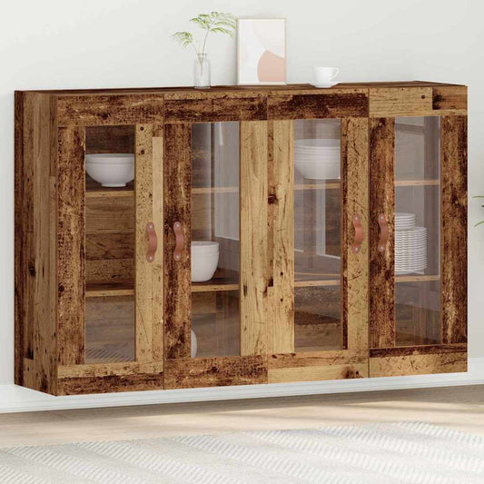 vidaXL Wall Cabinets 2 pcs Old Wood 69.5 x 34 x 90 cm Engineered Wood