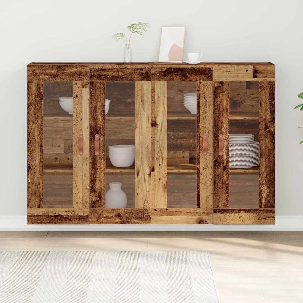vidaXL Wall Cabinets 2 pcs Old Wood 69.5 x 34 x 90 cm Engineered Wood