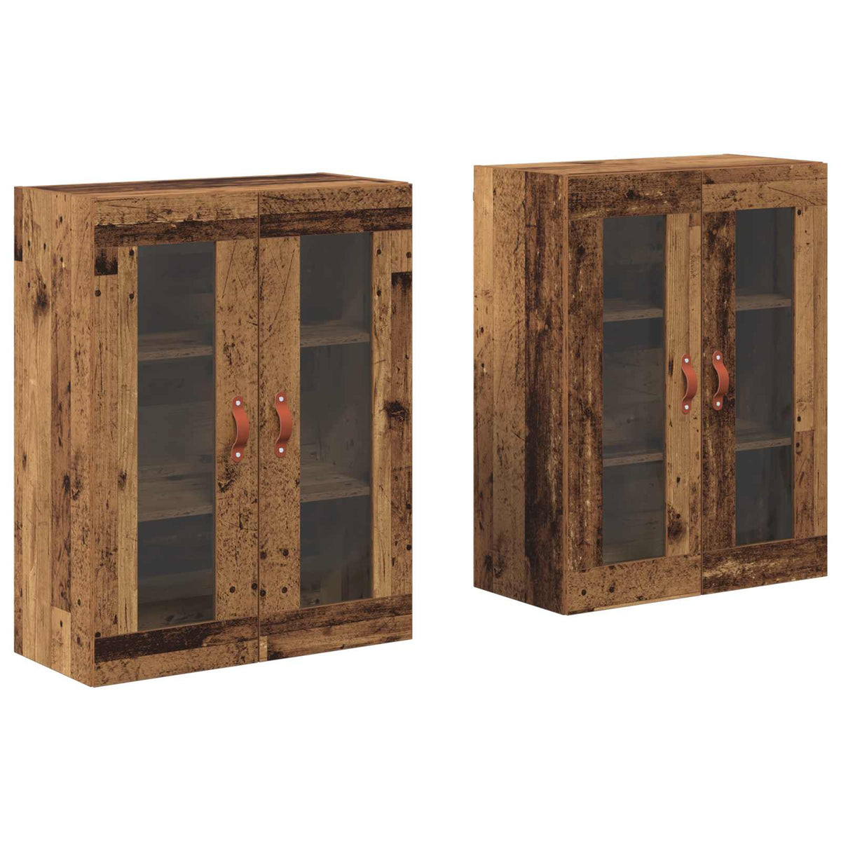 vidaXL Wall Cabinets 2 pcs Old Wood 69.5 x 34 x 90 cm Engineered Wood