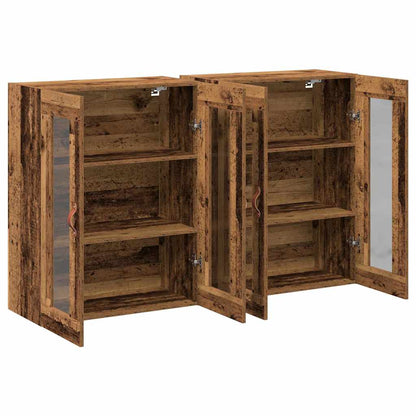 vidaXL Wall Cabinets 2 pcs Old Wood 69.5 x 34 x 90 cm Engineered Wood