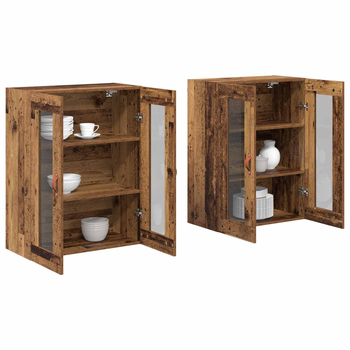 vidaXL Wall Cabinets 2 pcs Old Wood 69.5 x 34 x 90 cm Engineered Wood