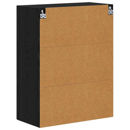 vidaXL Wall Cabinets 2 pcs Black Oak 69.5 x 34 x 90 cm Engineered Wood