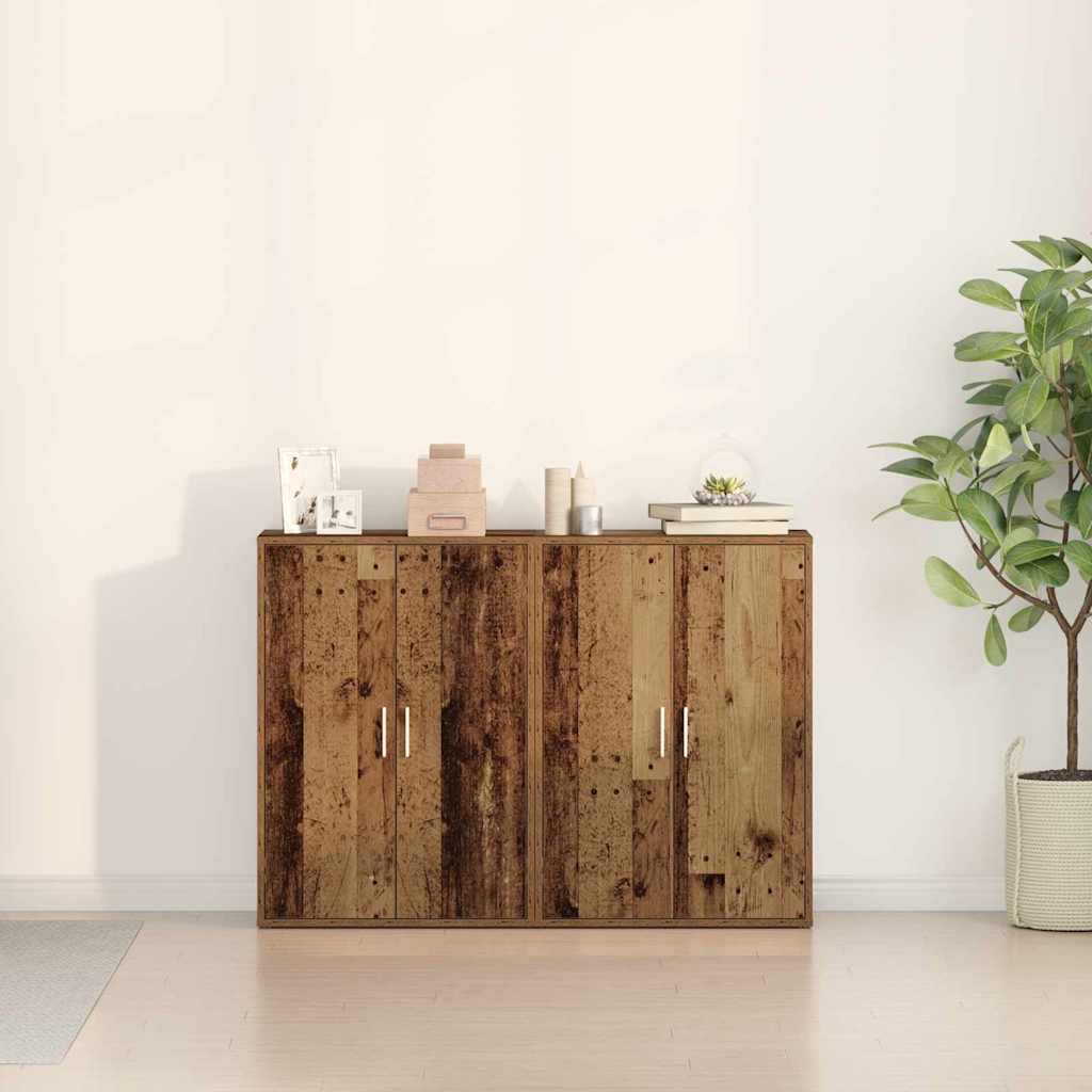 vidaXL Sideboard 2 pcs Old Wood 60 x 31 x 84 cm Engineered Wood