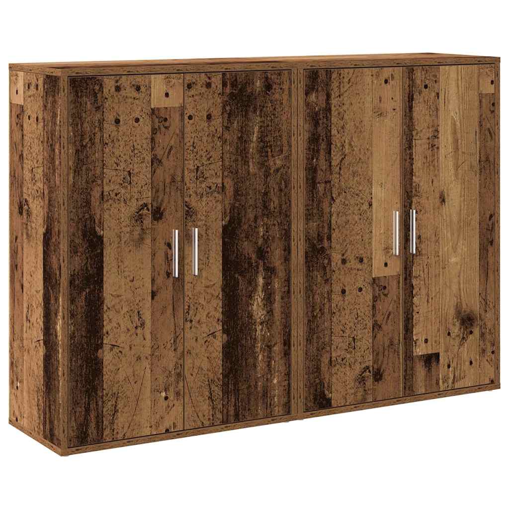vidaXL Sideboard 2 pcs Old Wood 60 x 31 x 84 cm Engineered Wood