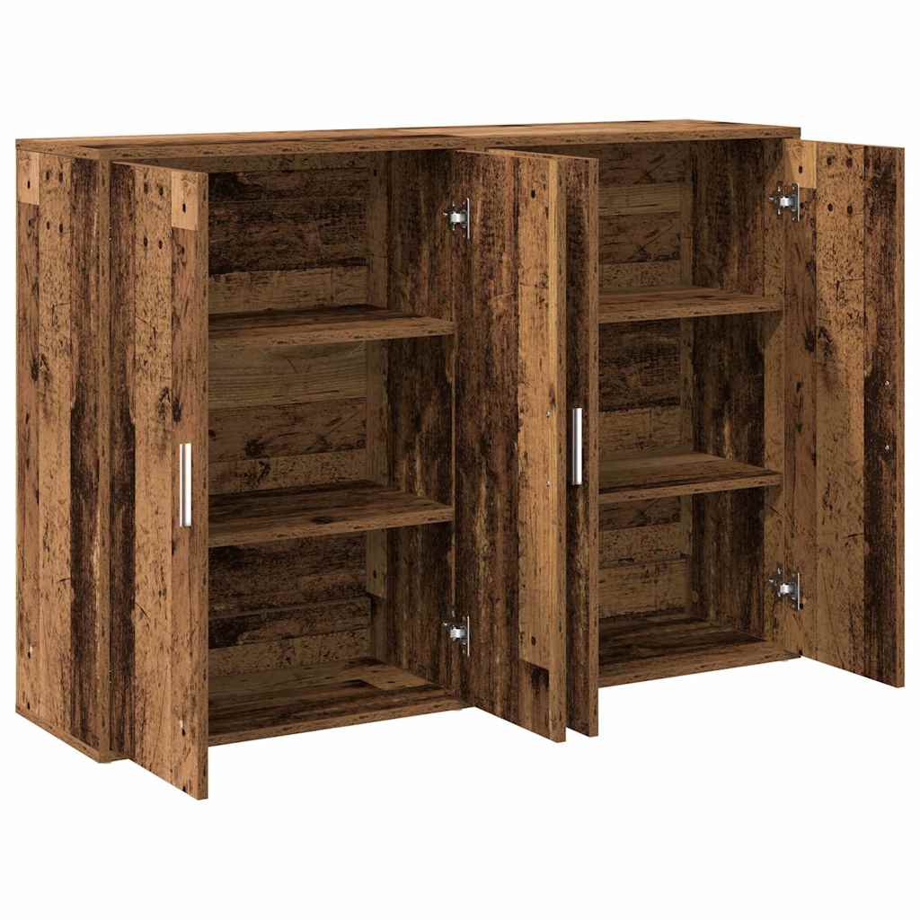 vidaXL Sideboard 2 pcs Old Wood 60 x 31 x 84 cm Engineered Wood
