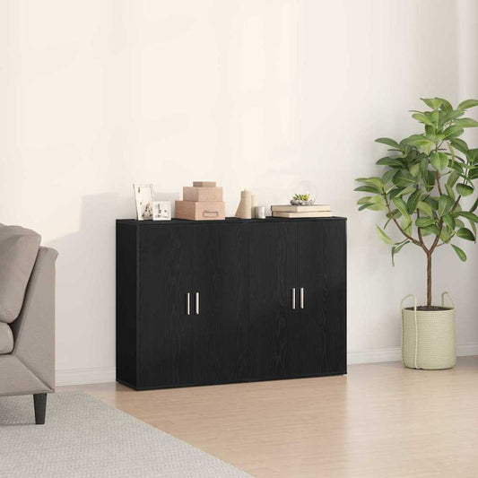 vidaXL Sideboard 2 pcs Black Oak 60 x 31 x 84 cm Engineered Wood