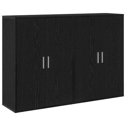 vidaXL Sideboard 2 pcs Black Oak 60 x 31 x 84 cm Engineered Wood