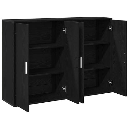 vidaXL Sideboard 2 pcs Black Oak 60 x 31 x 84 cm Engineered Wood
