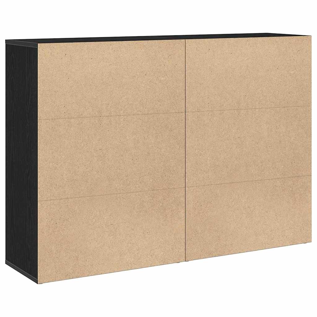 vidaXL Sideboard 2 pcs Black Oak 60 x 31 x 84 cm Engineered Wood