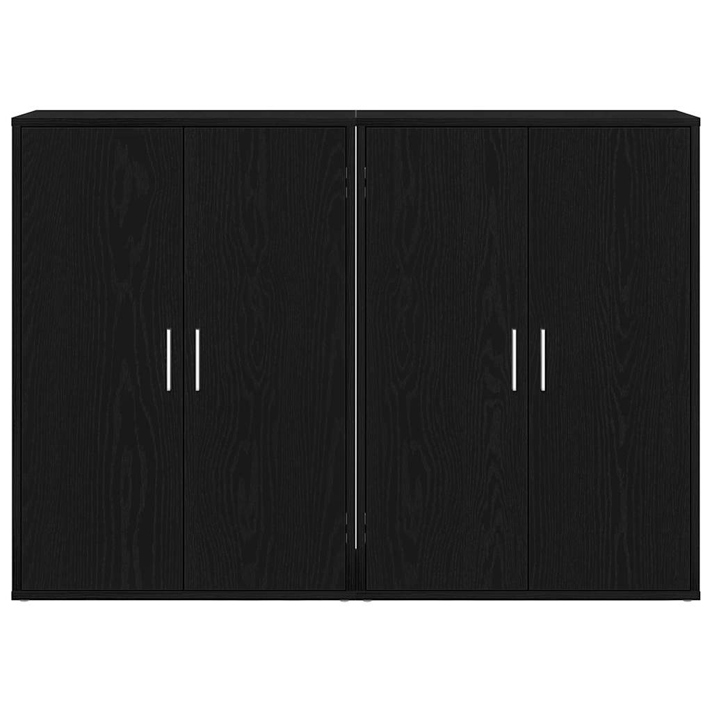 vidaXL Sideboard 2 pcs Black Oak 60 x 31 x 84 cm Engineered Wood