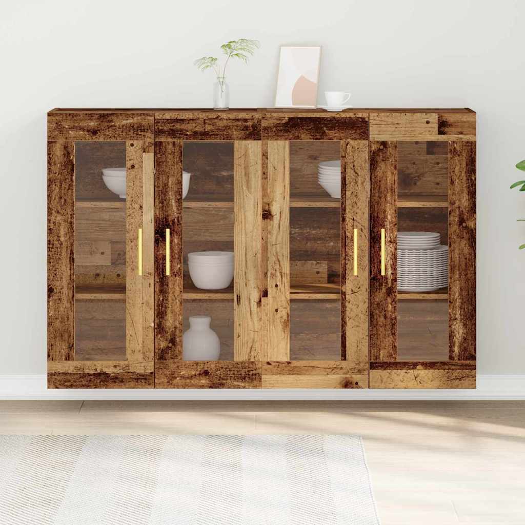 vidaXL Wall Cabinets 2 pcs Old Wood 69.5 x 34 x 90 cm Engineered Wood