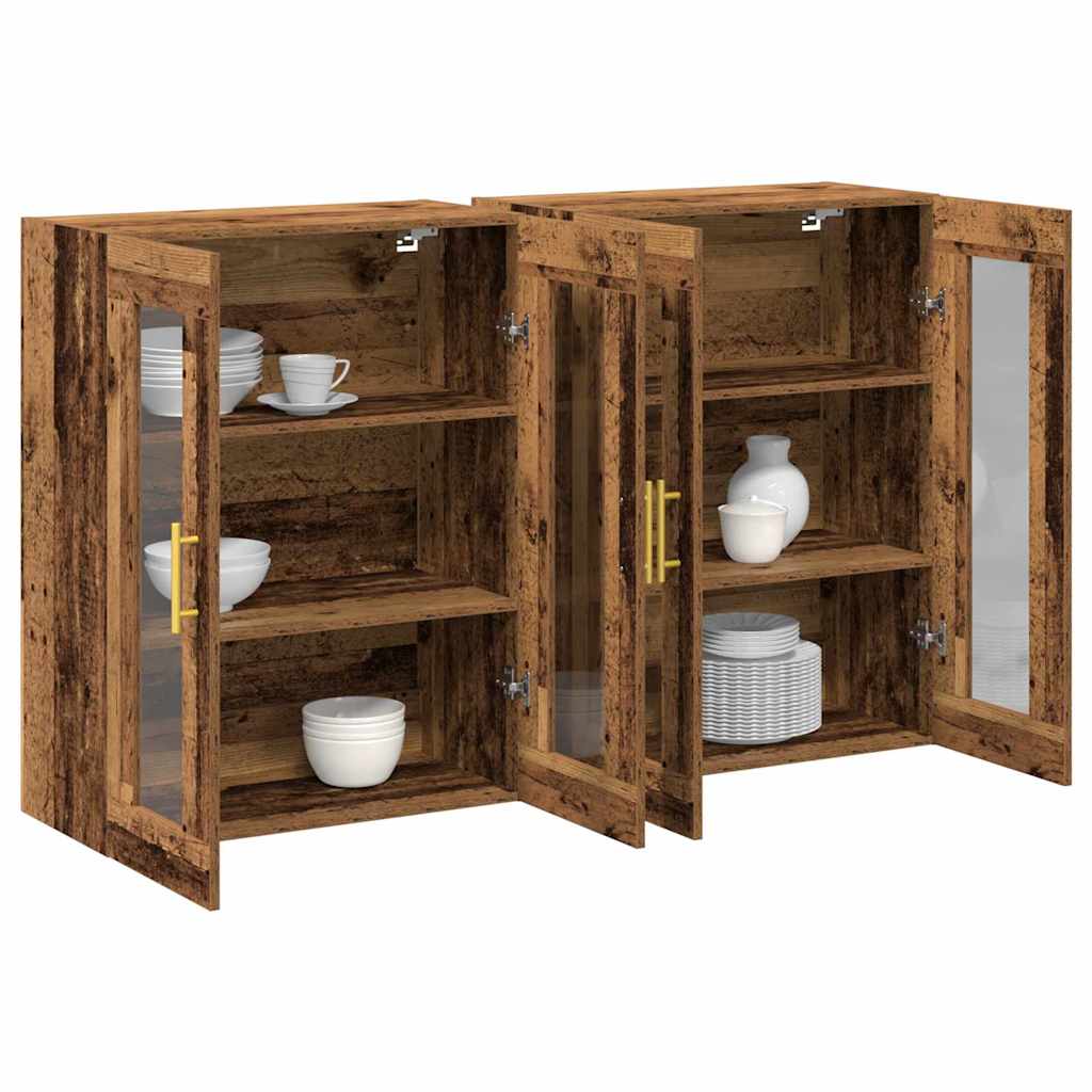vidaXL Wall Cabinets 2 pcs Old Wood 69.5 x 34 x 90 cm Engineered Wood