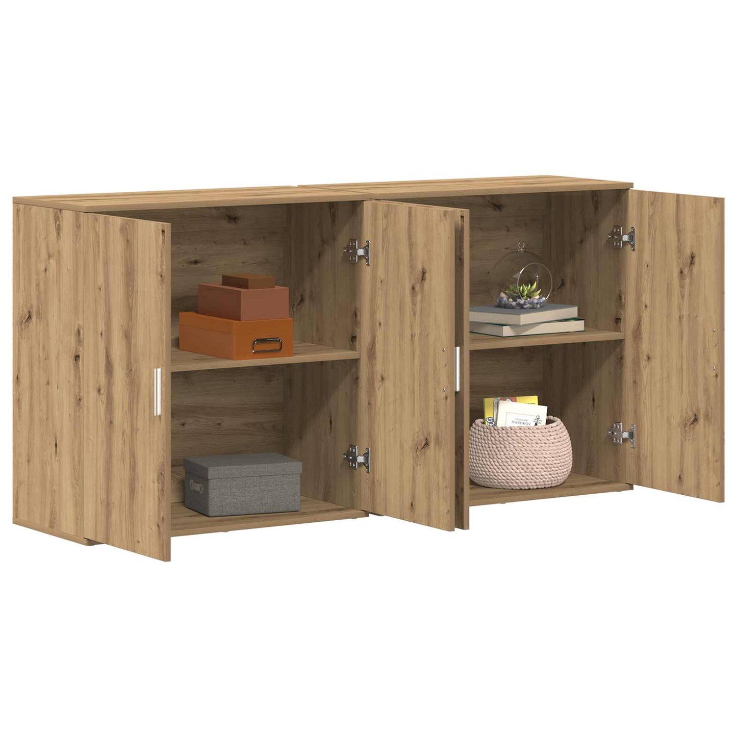 vidaXL Sideboard 2 pcs Artisan Oak 79 x 38 x 80 cm Engineered Wood