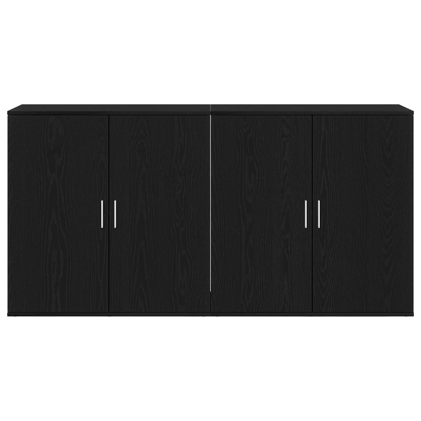 vidaXL Sideboard 2 pcs Black Oak 79 x 38 x 80 cm Engineered Wood