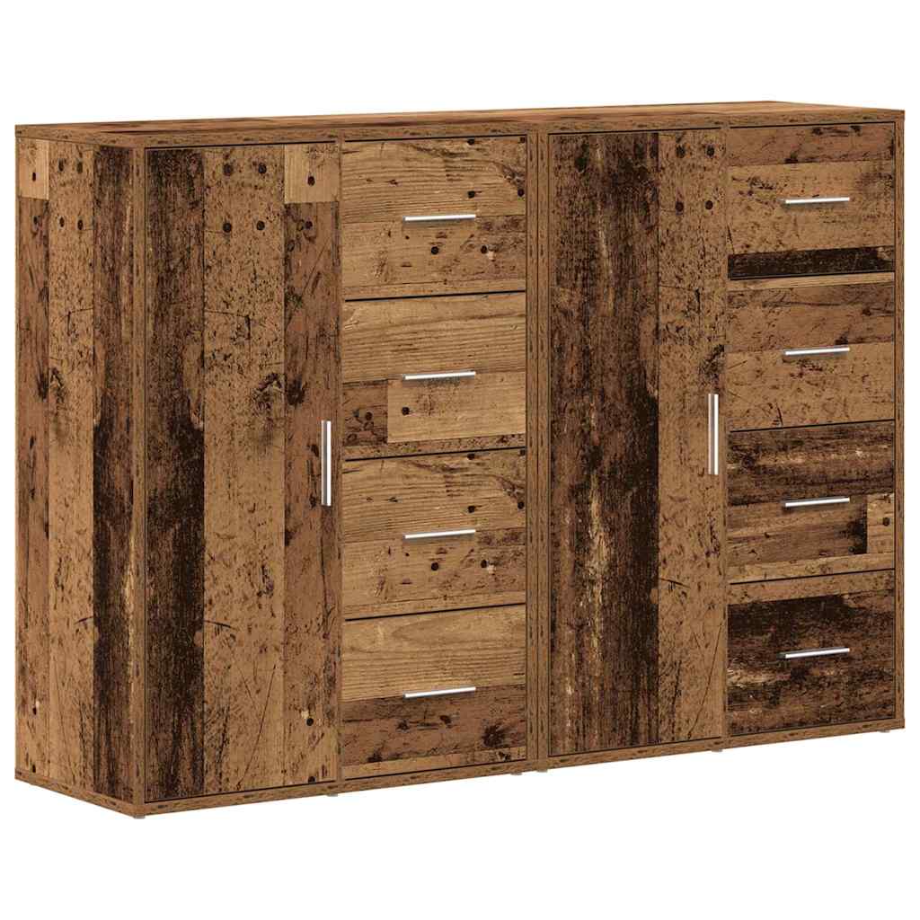 vidaXL Sideboard 2 pcs Old Wood 60 x 31 x 84 cm Engineered Wood