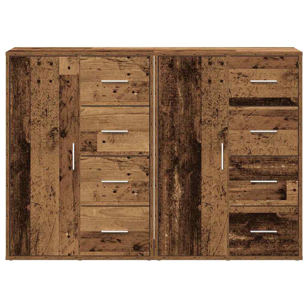 vidaXL Sideboard 2 pcs Old Wood 60 x 31 x 84 cm Engineered Wood