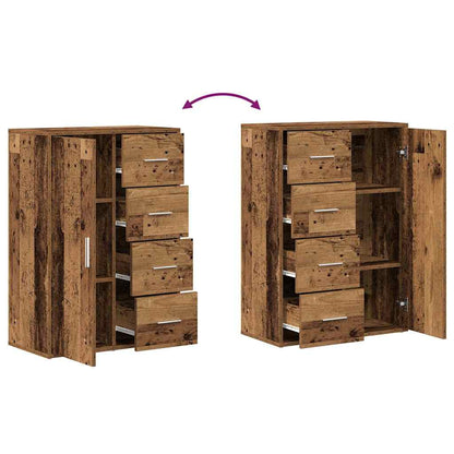vidaXL Sideboard 2 pcs Old Wood 60 x 31 x 84 cm Engineered Wood