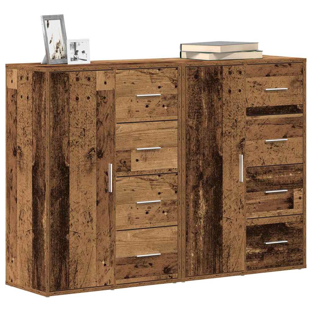 vidaXL Sideboard 2 pcs Old Wood 60 x 31 x 84 cm Engineered Wood