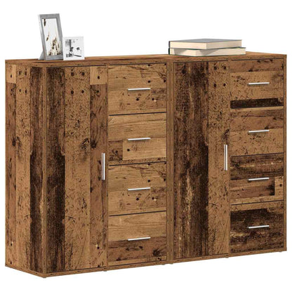 vidaXL Sideboard 2 pcs Old Wood 60 x 31 x 84 cm Engineered Wood