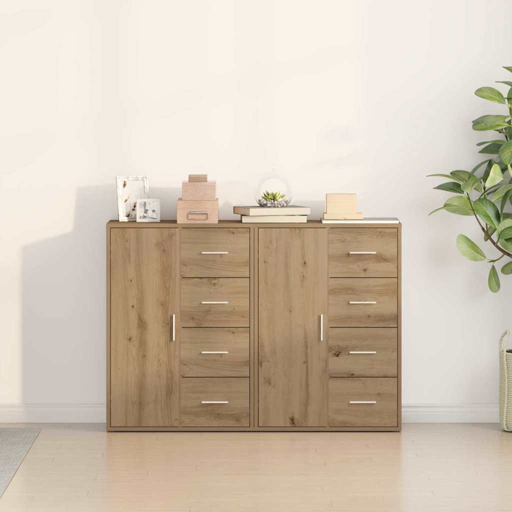 vidaXL Sideboard 2 pcs Artisan Oak 60 x 31 x 84 cm Engineered Wood