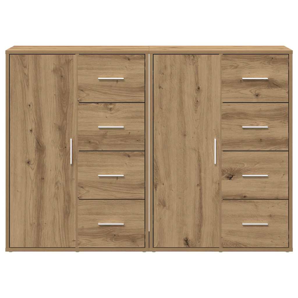 vidaXL Sideboard 2 pcs Artisan Oak 60 x 31 x 84 cm Engineered Wood