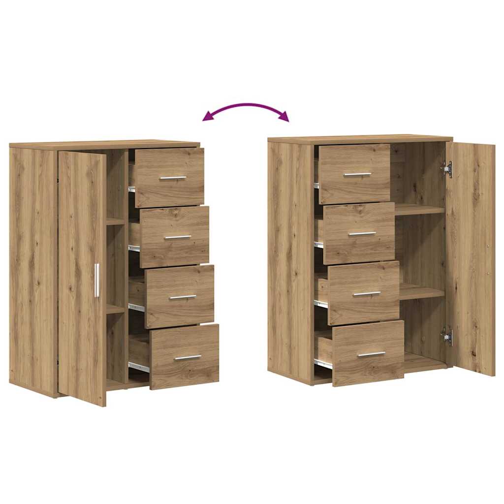 vidaXL Sideboard 2 pcs Artisan Oak 60 x 31 x 84 cm Engineered Wood