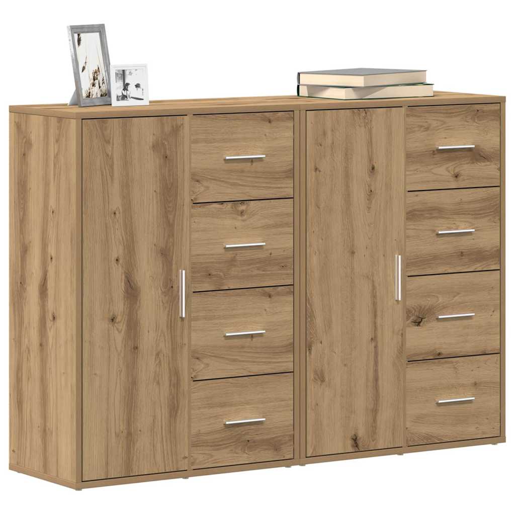 vidaXL Sideboard 2 pcs Artisan Oak 60 x 31 x 84 cm Engineered Wood