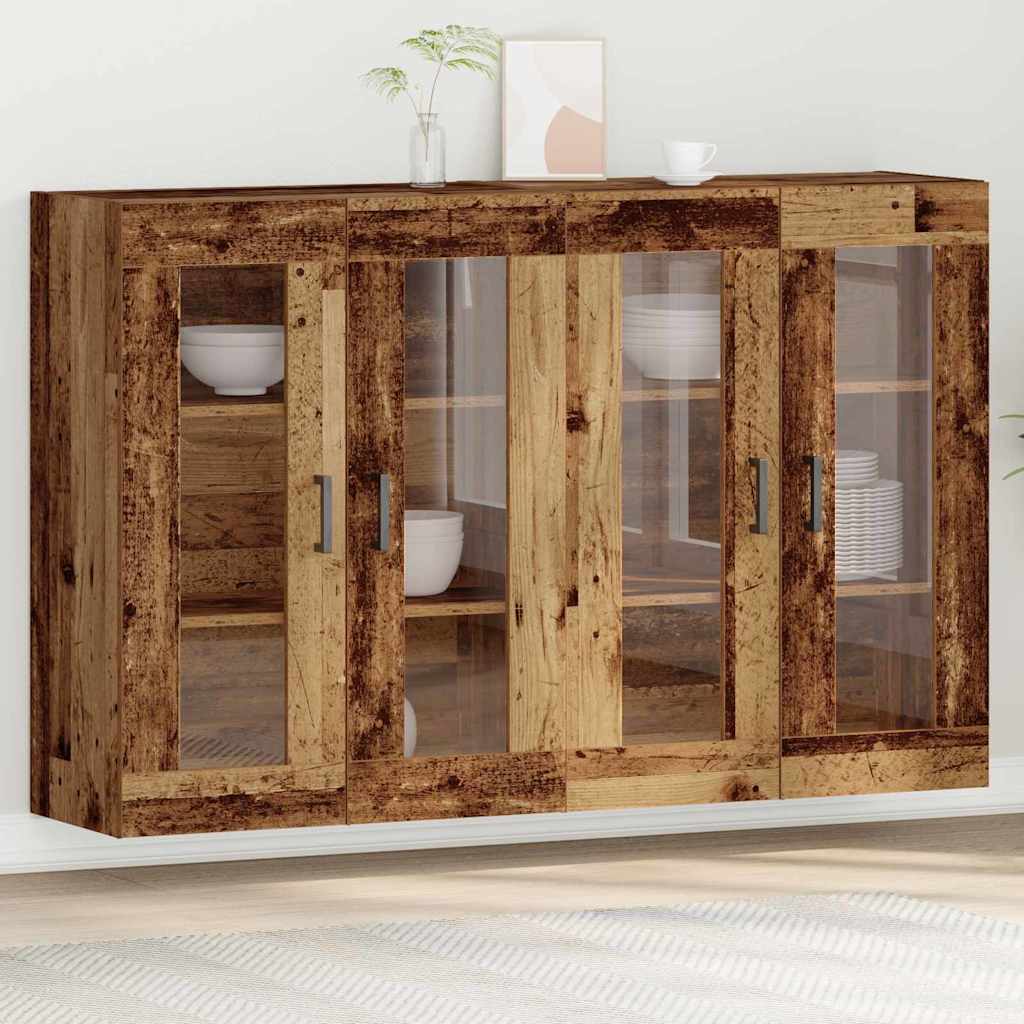 vidaXL Wall Cabinets 2 pcs Old Wood 69.5 x 34 x 90 cm Engineered Wood
