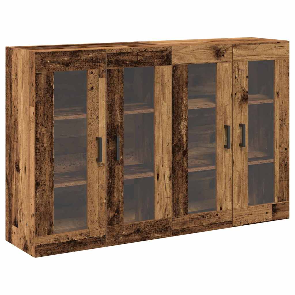 vidaXL Wall Cabinets 2 pcs Old Wood 69.5 x 34 x 90 cm Engineered Wood