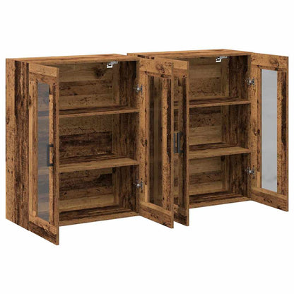 vidaXL Wall Cabinets 2 pcs Old Wood 69.5 x 34 x 90 cm Engineered Wood