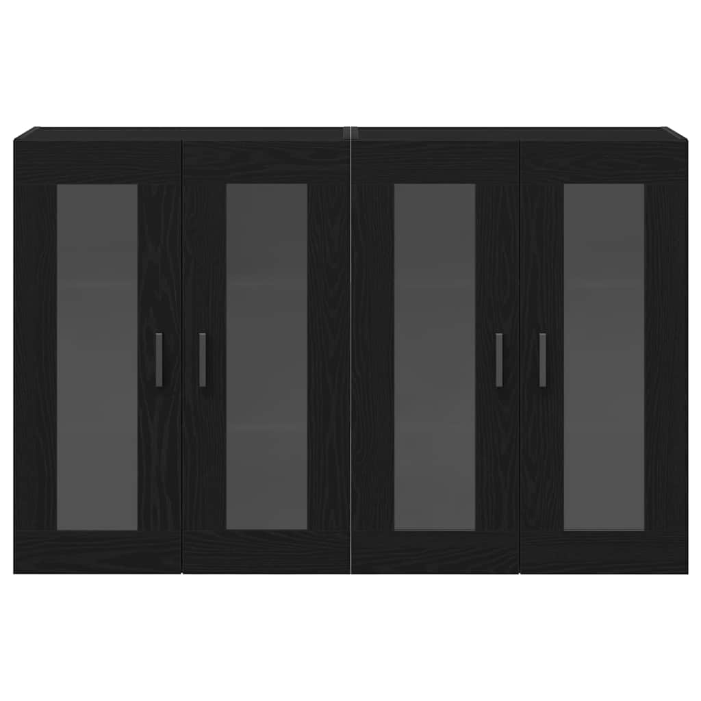 vidaXL Wall Cabinets 2 pcs Black Oak 69.5 x 34 x 90 cm Engineered Wood