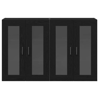 vidaXL Wall Cabinets 2 pcs Black Oak 69.5 x 34 x 90 cm Engineered Wood