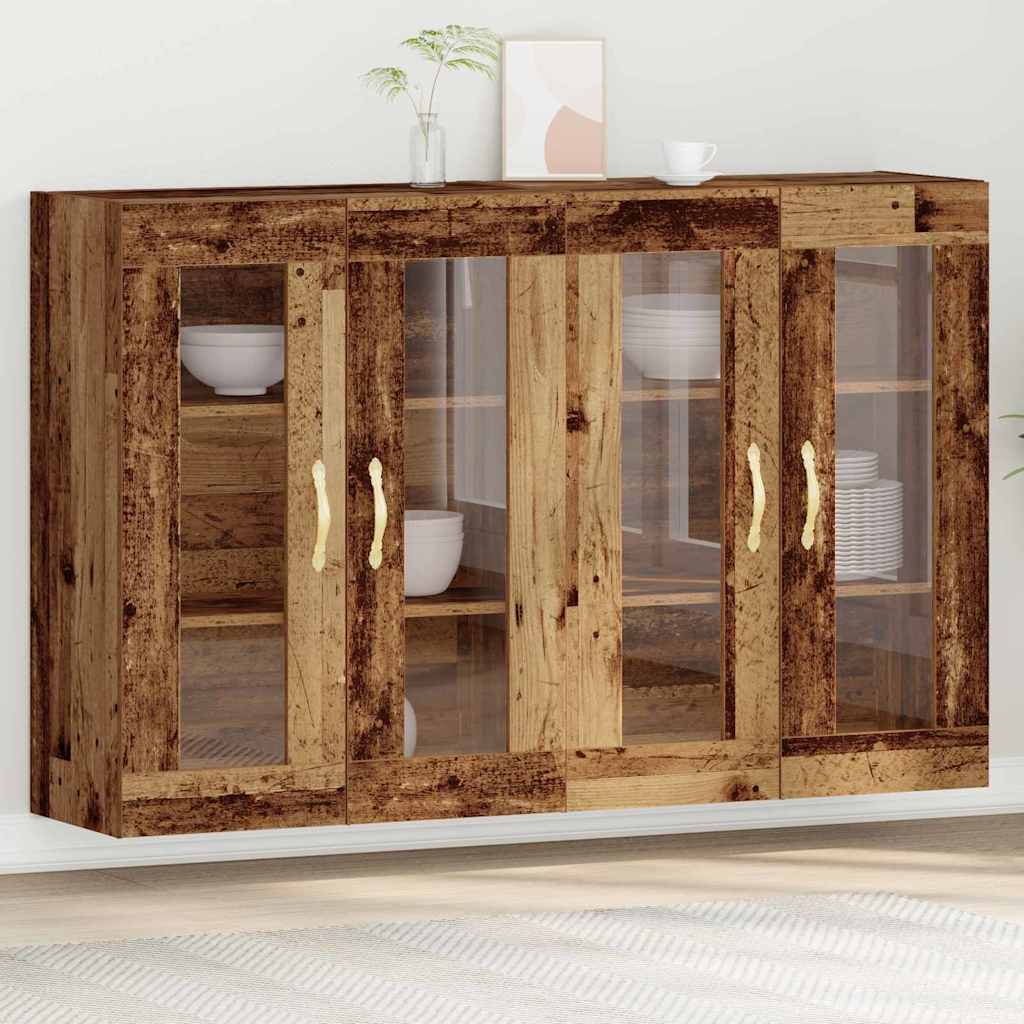 vidaXL Wall Cabinets 2 pcs Old Wood 69.5 x 34 x 90 cm Engineered Wood