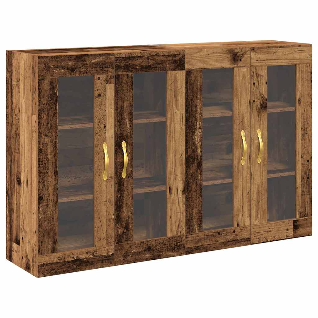 vidaXL Wall Cabinets 2 pcs Old Wood 69.5 x 34 x 90 cm Engineered Wood