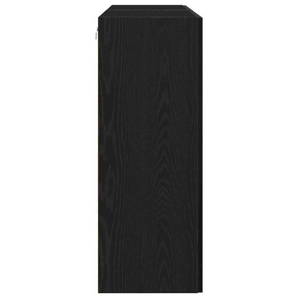 vidaXL Wall Cabinets 2 pcs Black Oak 69.5 x 34 x 90 cm Engineered Wood