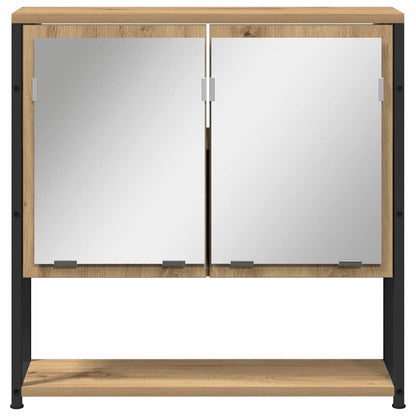 vidaXL Bathroom Furniture Set with Shelf 2 pcs Brown Engineered wood