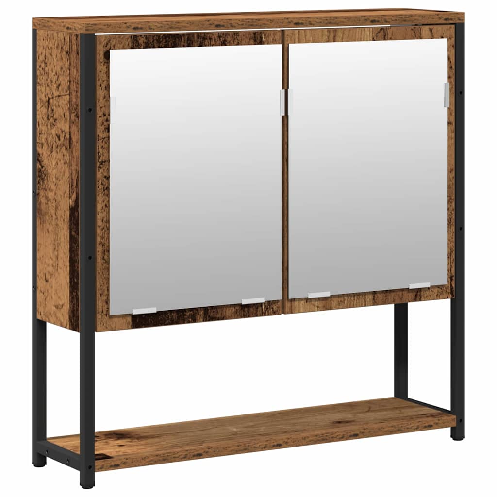 vidaXL Bathroom Furniture Set with Shelf 2 pcs Brown Engineered wood