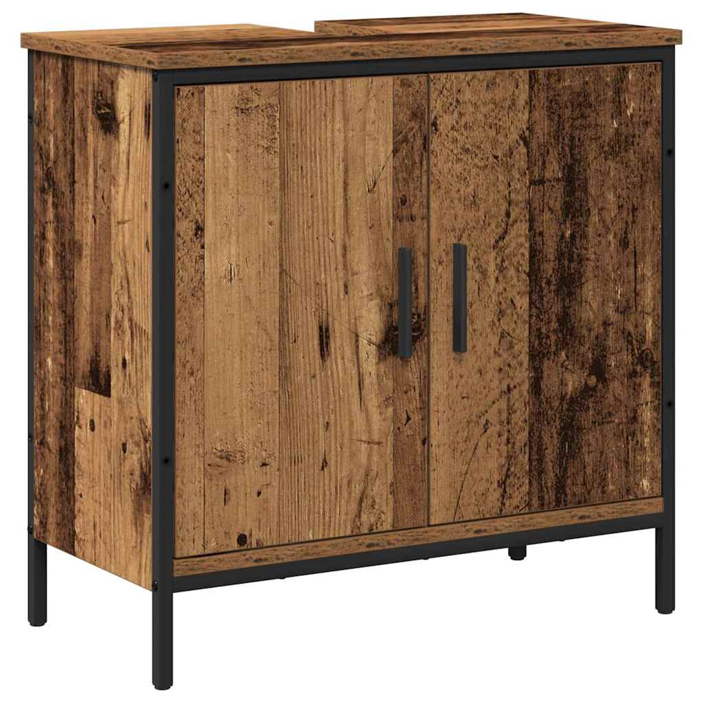 vidaXL Bathroom Furniture Set with Shelf 2 pcs Brown Engineered wood