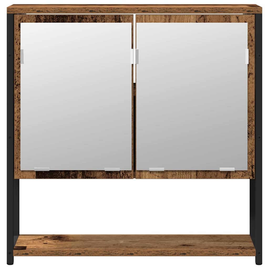 vidaXL Bathroom Furniture Set with Shelf 2 pcs Brown Engineered wood