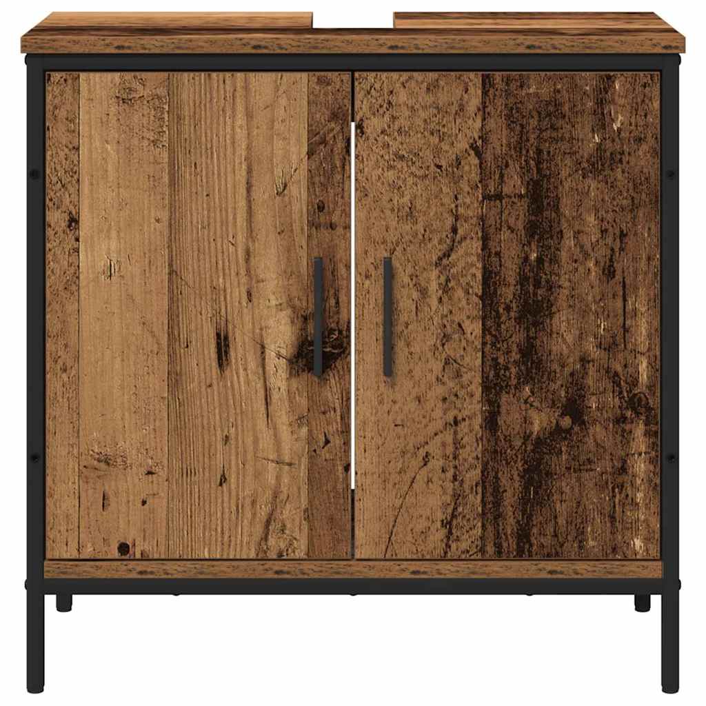 vidaXL Bathroom Furniture Set with Shelf 2 pcs Brown Engineered wood