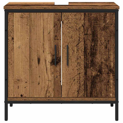 vidaXL Bathroom Furniture Set with Shelf 2 pcs Brown Engineered wood
