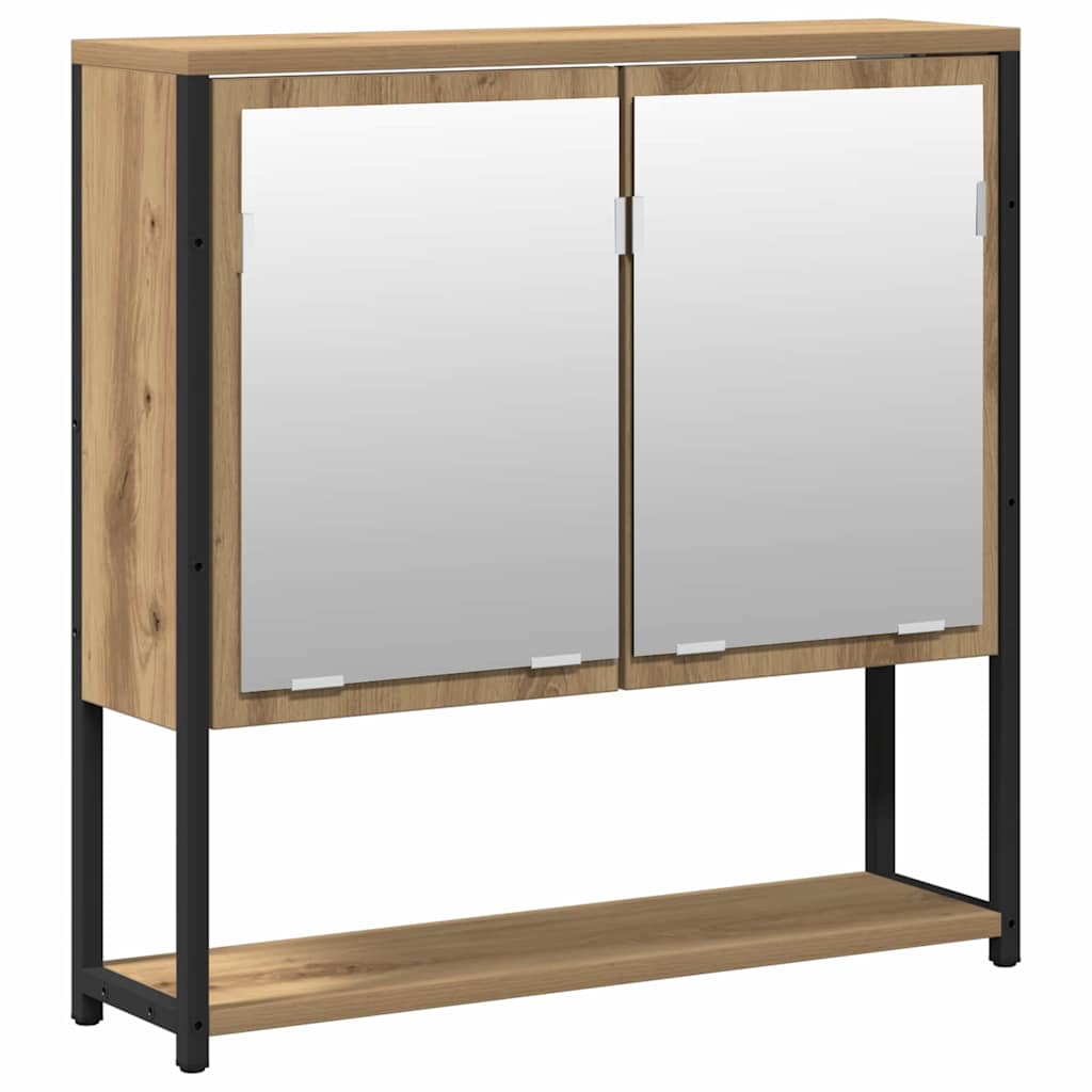 vidaXL Bathroom Furniture Set with Shelf 2 pcs Brown Engineered wood