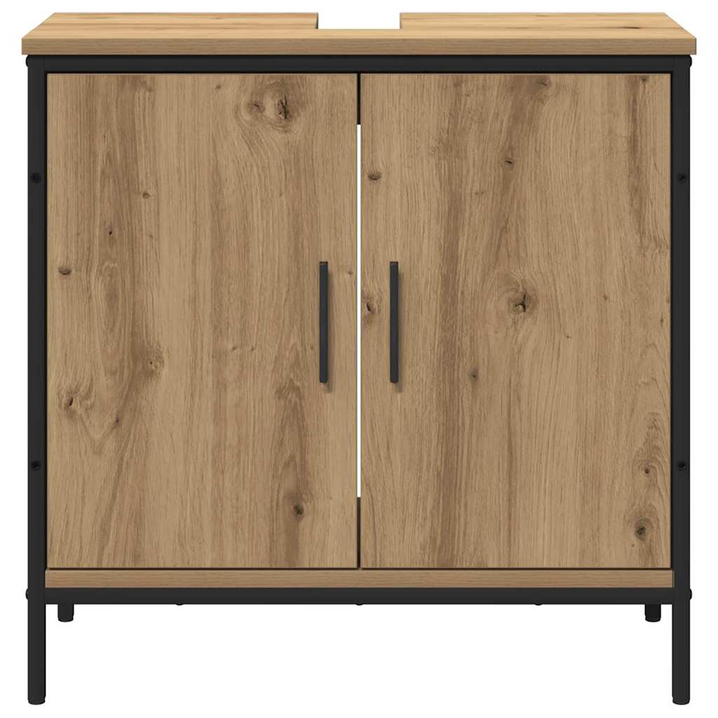 vidaXL Bathroom Furniture Set with Shelf 2 pcs Brown Engineered wood