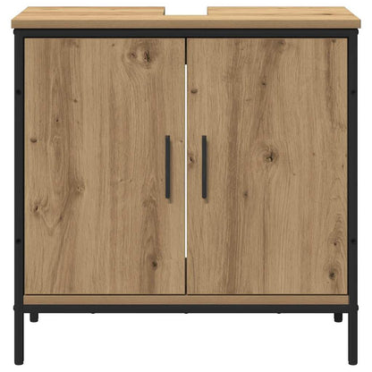 vidaXL Bathroom Furniture Set with Shelf 2 pcs Brown Engineered wood